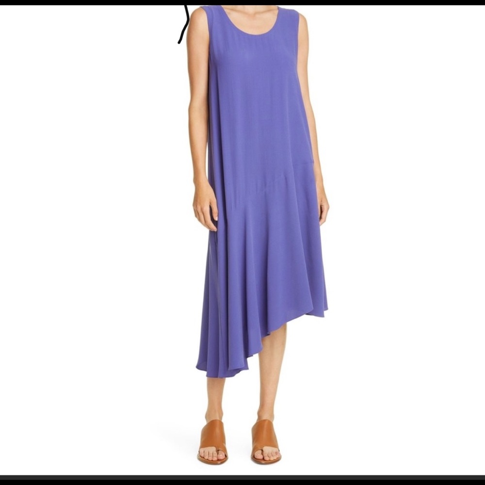 eileen fisher asymmetrical dress Asymmetrical Dress Eileen Fisher Sandwashed Tencel Slip Dress EILEEN FISHER Asymmetrical Shift Maxi Dress Medium Green